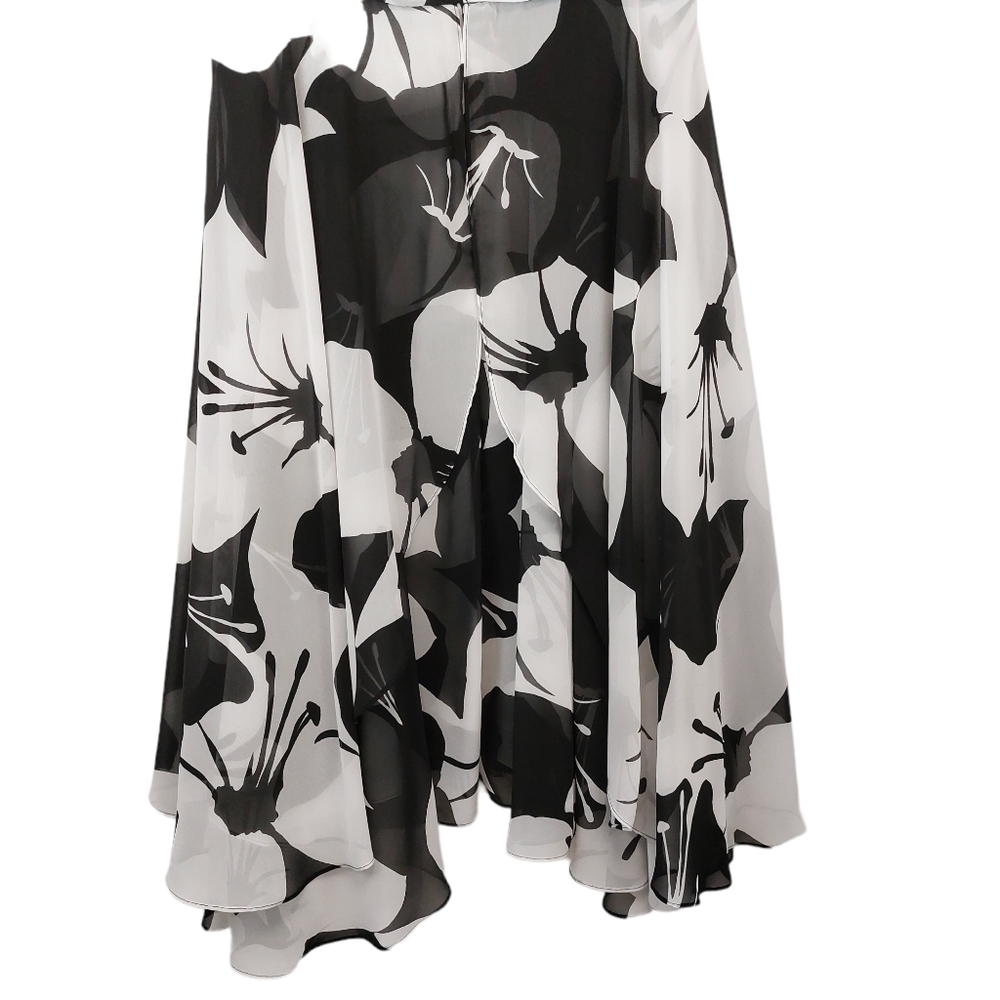 WHBM Layered Chiffon Floral Pleated Flare Dress - Picture 10 of 13